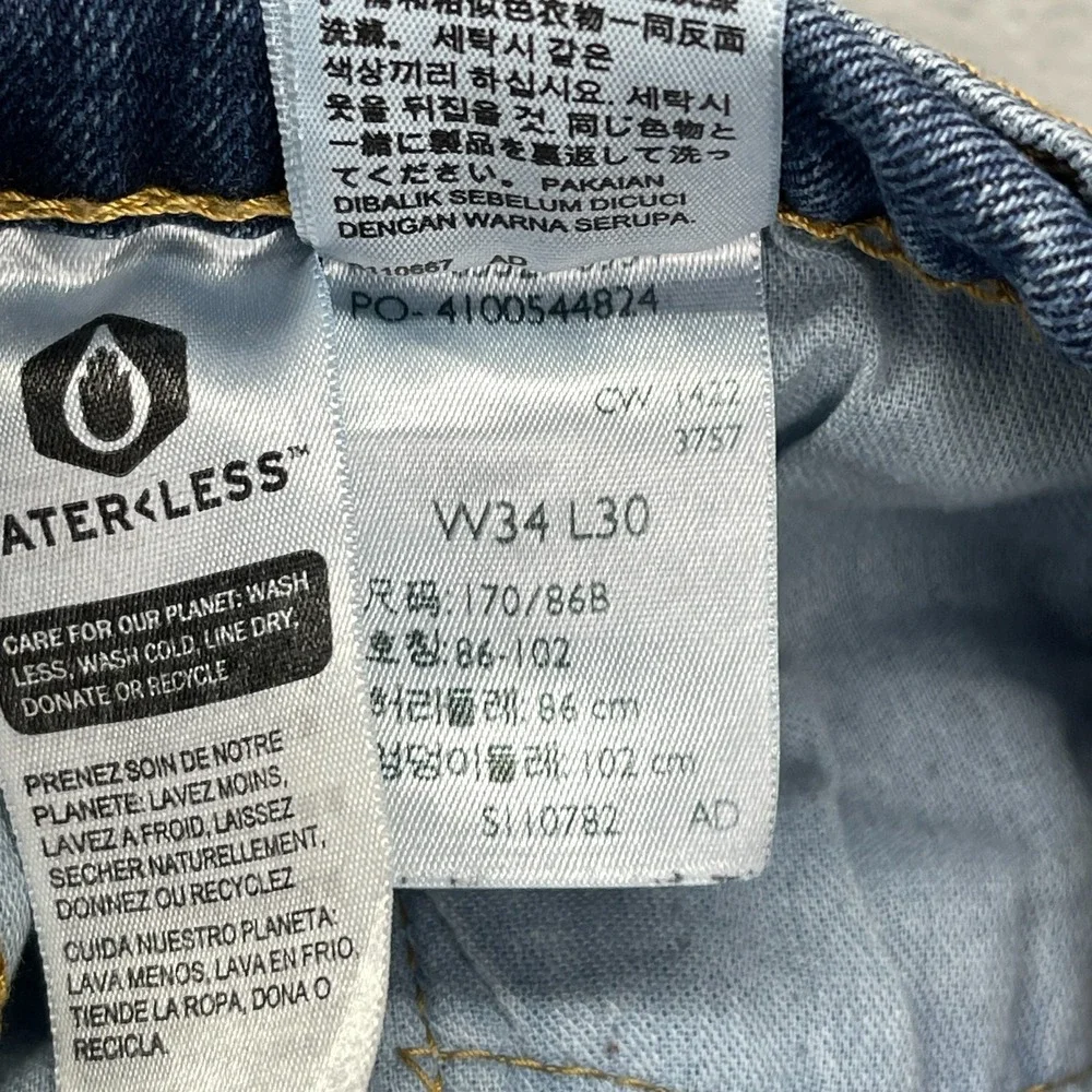 Levi's Jeans Mens 34x30 Blue Denim 527 Stretch Americana Slim Bootcut Grunge
